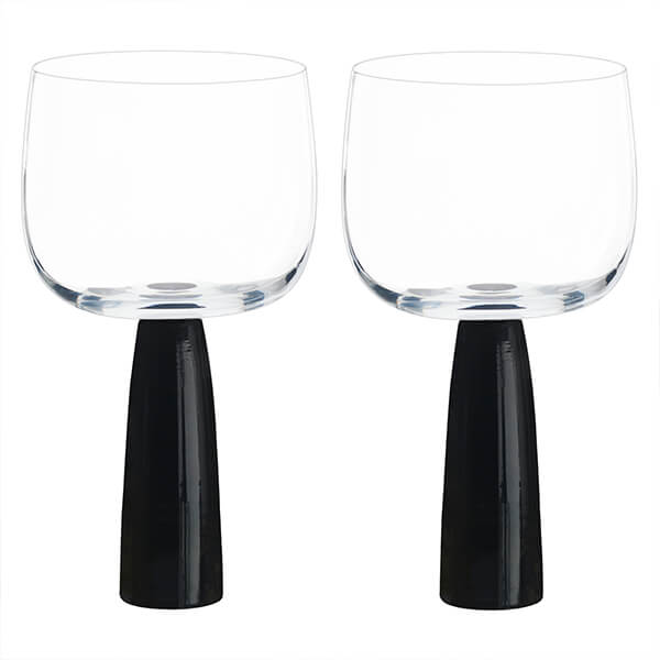 Anton Studios Oslo Set of 2 Gin Glasses Black