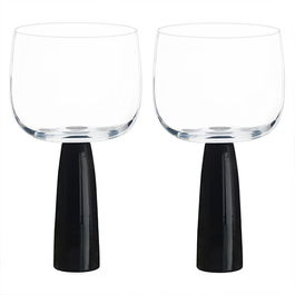 Anton Studios Oslo Set of 2 Gin Glasses Black
