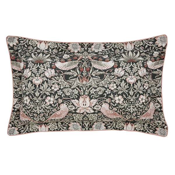 Morris & Co Strawberry Thief Oxford Pillowcase Charcoal