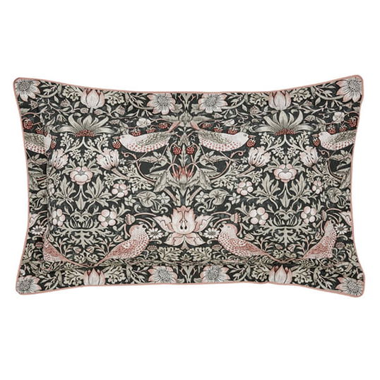 Morris & Co Strawberry Thief Oxford Pillowcase Charcoal