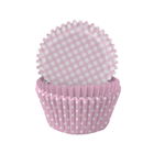 Anniversary House Pastel Pink Gingham and Polka Mix Cupcake Cases Pack of 75