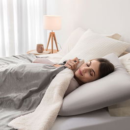 Dreamland Nap Time Warming Sherpa Over Blanket Grey