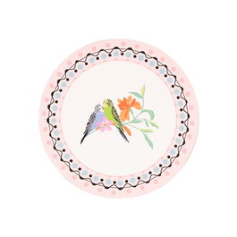 Cath Kidston Painted Table Set Of 4 Budgie Cork Backed Round Coasters