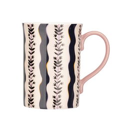 Cath Kidston Wisteria Floral Stripe Mug Navy