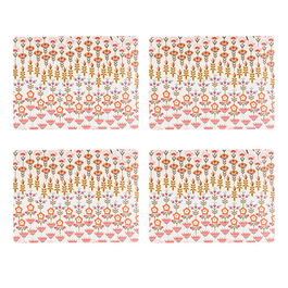 Cath Kidston Painted Table Set Of 4 Cork Backed Rectangular Placemats