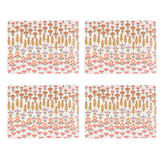 Cath Kidston Painted Table Set Of 4 Cork Backed Rectangular Placemats