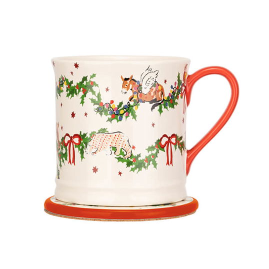 Cath Kidston Christmas Mug & Coaster Set