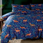 Deyongs Fox and Deer Duvet Set Navy Double