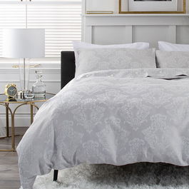 The Lyndon Company Versailles Duvet Set Silver Double