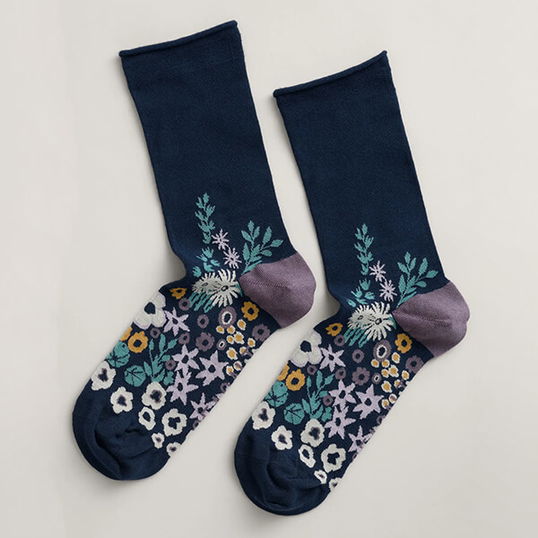 Seasalt Women`s Bamboo Arty Socks Companion Border Maritime