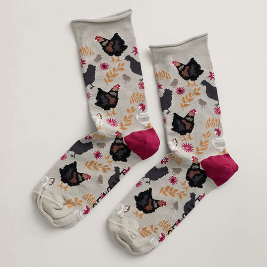 Seasalt Women`s Bamboo Arty Socks Floral Roost Aran