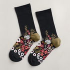 Seasalt Women`s Bamboo Arty Socks Companion Border Onyx
