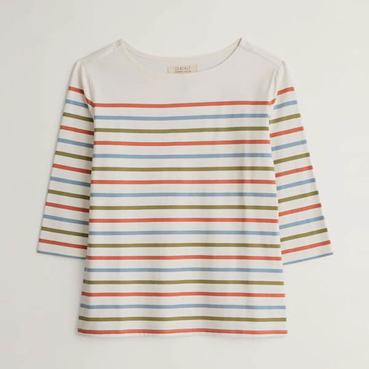 Seasalt Sailor Top Falmouth Tri Breton Gooseberry