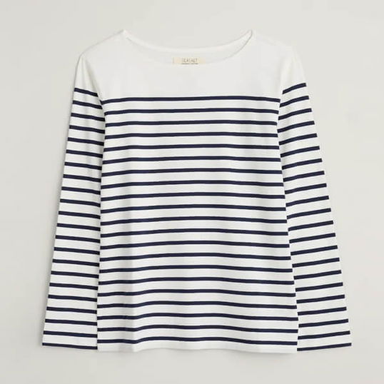 Seasalt Sailor Shirt Falmouth Breton Chalk Maritime