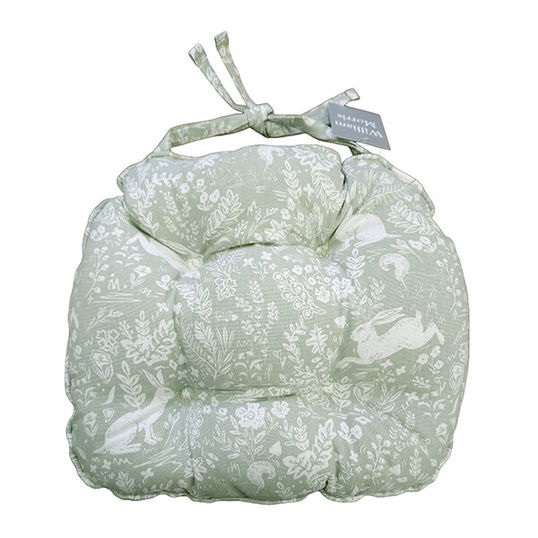 William Morris Forest Life Green Piped Seat Pad