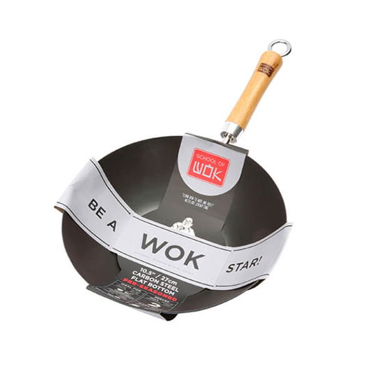 School of Wok 27cm Pre-Seasoned Carbon Steel Wok