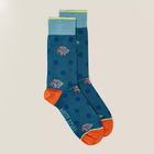 White Stuff Mens Fish Spot Ankle Socks Teal Multi
