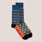 White Stuff Mens Block Stripe Spot Socks Blue Multi