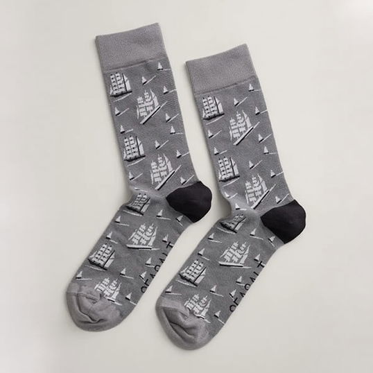Seasalt Mens Arty Socks Spirit Sail Steel