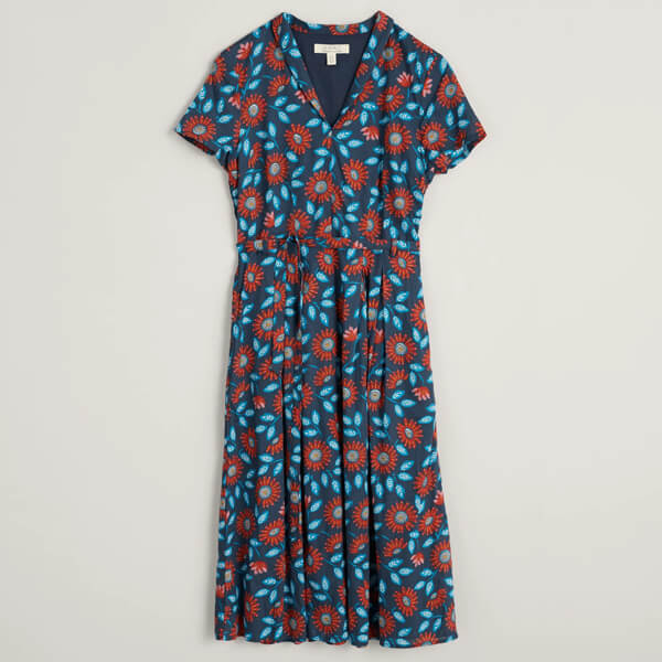 Seasalt Top Terrace Dress Woodcut Sunflower Night Size 12