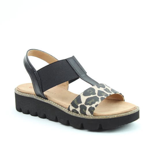 Heavenly Feet Ritz Black Leopard Premium Sandals Size 6