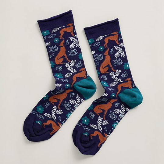 Seasalt Womens Bamboo Arty Socks Campanula Maritime