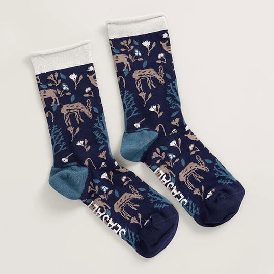 Seasalt Snowy Scenes Socks Merriment Dark Night