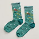 Seasalt Snowy Scenes Socks Paper Owl Emerald