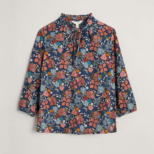 Seasalt Winnard Top Coast Floral Mix Size 18