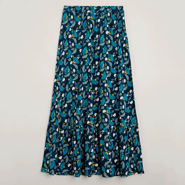Seasalt Guiding Light Maxi Skirt Inky Brocade Maritime Size 14