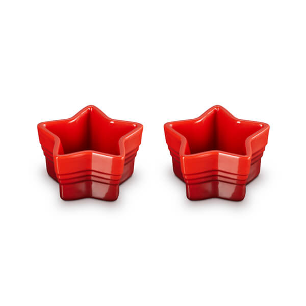Le Creuset Cerise Stoneware Set of 2 Star Ramekins