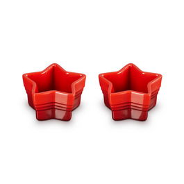 Le Creuset Cerise Stoneware Set of 2 Star Ramekins