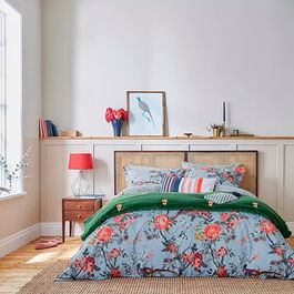 Joules Chinoise Floral Duvet Cover Set King Size Blue