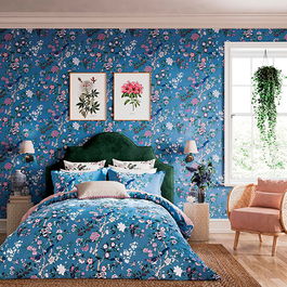 Sanderson Chinoiserie Hall Duvet Cover Set Single Blueberry