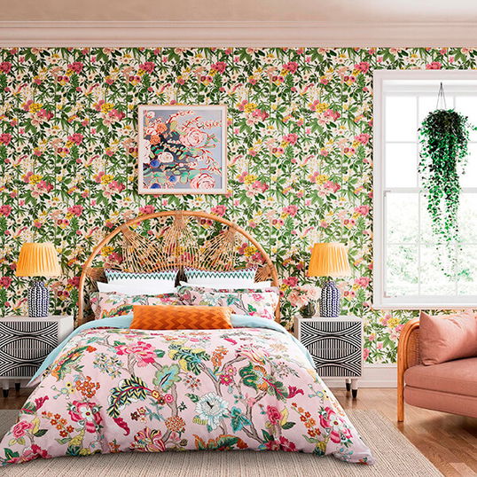 Sanderson Fusang Tree Duvet Cover Set Single Peach Blossom