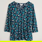 Seasalt Gypsophilia Notch Neck Top Inky Brocade Maritime Size 18