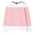 Joules Engineered Pink Stripe Seacombe Button Shoulder Breton Top Size 10