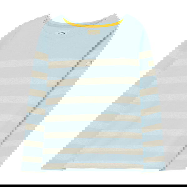 Joules Blue Stripe Harbour Long Sleeve Jersey Top Size 10