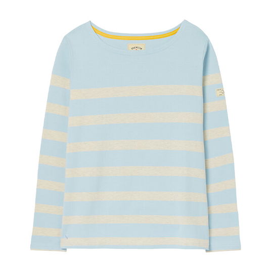 Joules Blue Stripe Harbour Long Sleeve Jersey Top Size 10