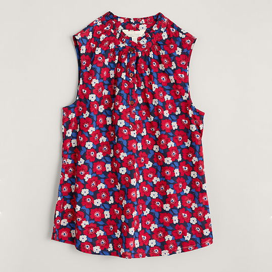 Seasalt Flower Fields Vest Poppy Field Maritime Size 14