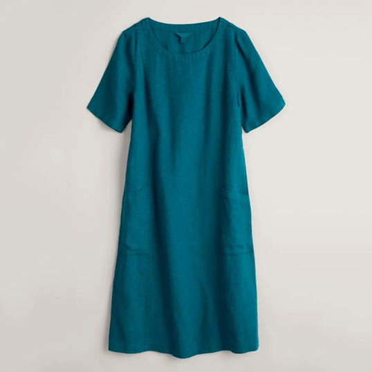 Seasalt Painting Class Linen Dress Dark Eden Size 20