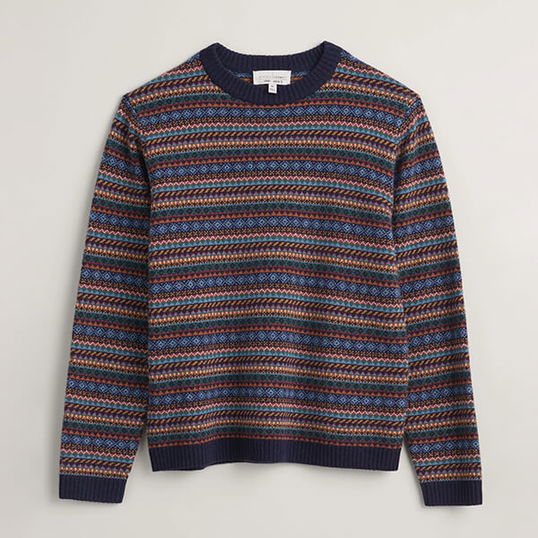 Seasalt Mens Polventon Jumper Man-Amber Multi