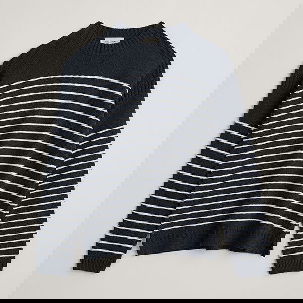 Seasalt Mens Boatman Jumper Kewney Breton Inkwell Aran