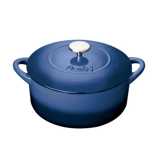 Denby Cast Iron Cobalt 24cm Round Casserole