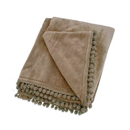 Walton & Co Cashmere Touch Earth Brown Fleece Throw
