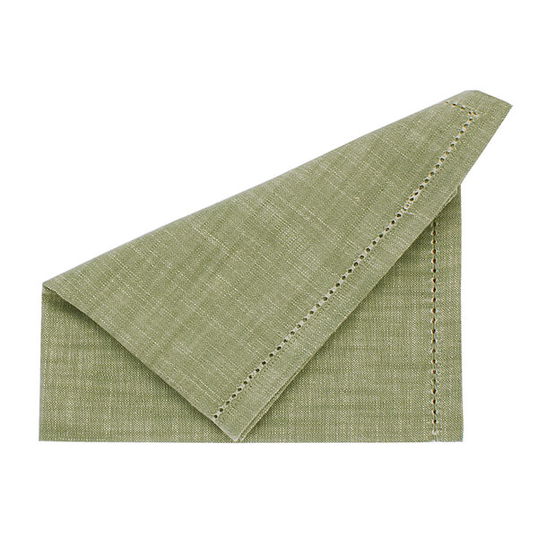 Walton & Co Chambray Napkin Olive Set Of 4