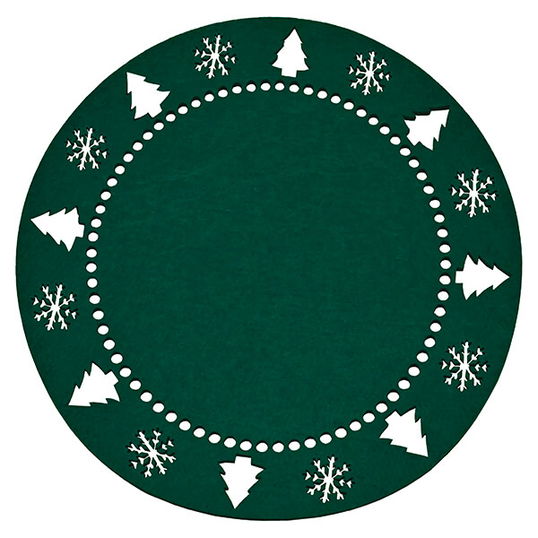 Walton & Co Festive Felt Placemat Elm Green