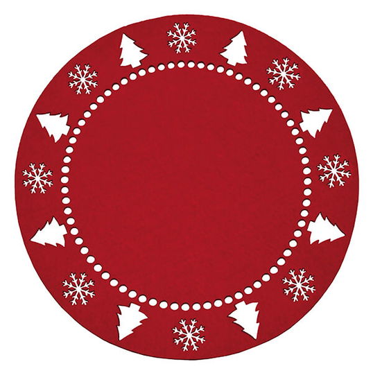 Walton & Co Festive Felt Placemat Red