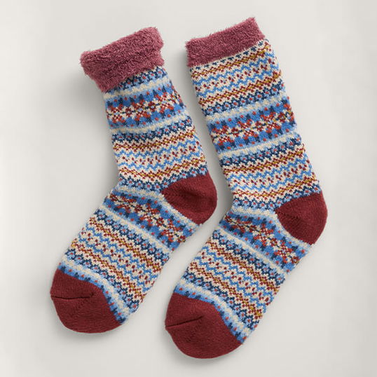 Seasalt Cabin Socks Fence Floral Mahogany