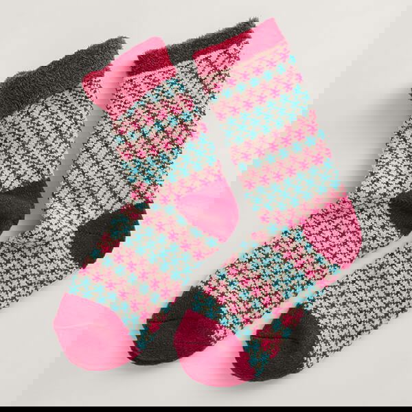 Seasalt Cabin Socks Cross Stitch Wild Berry